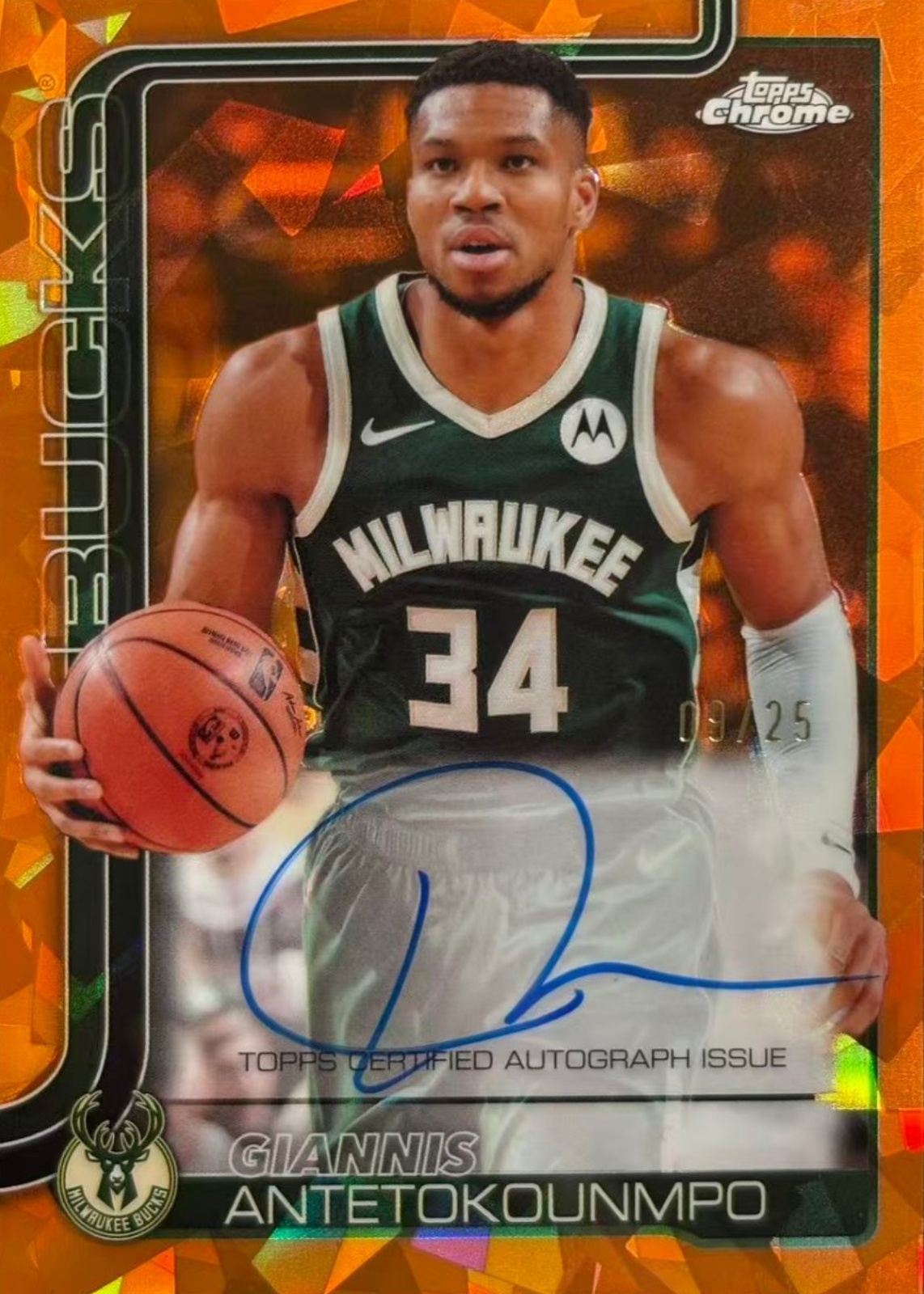 Giannis Antetokounmpo 2025 Topps Chrome Sapphire Edition #TCA-GA