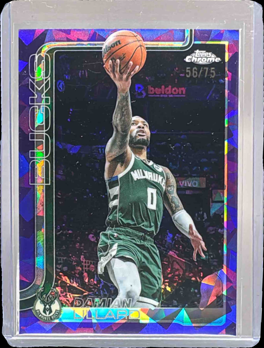 Damian Lillard 2025 Topps Chrome Sapphire Edition #153 Purple /75