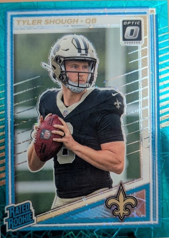 Tyler Shough 2025 Optic #223 Teal Velocity Price Guide - Sports