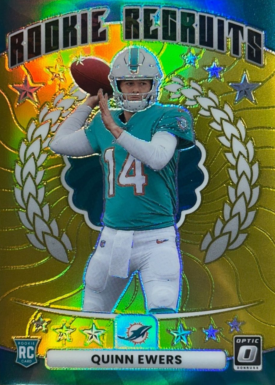 Quinn Ewers 2025 Optic #15 Rookie Recruits - Gold /10 Price Guide ...