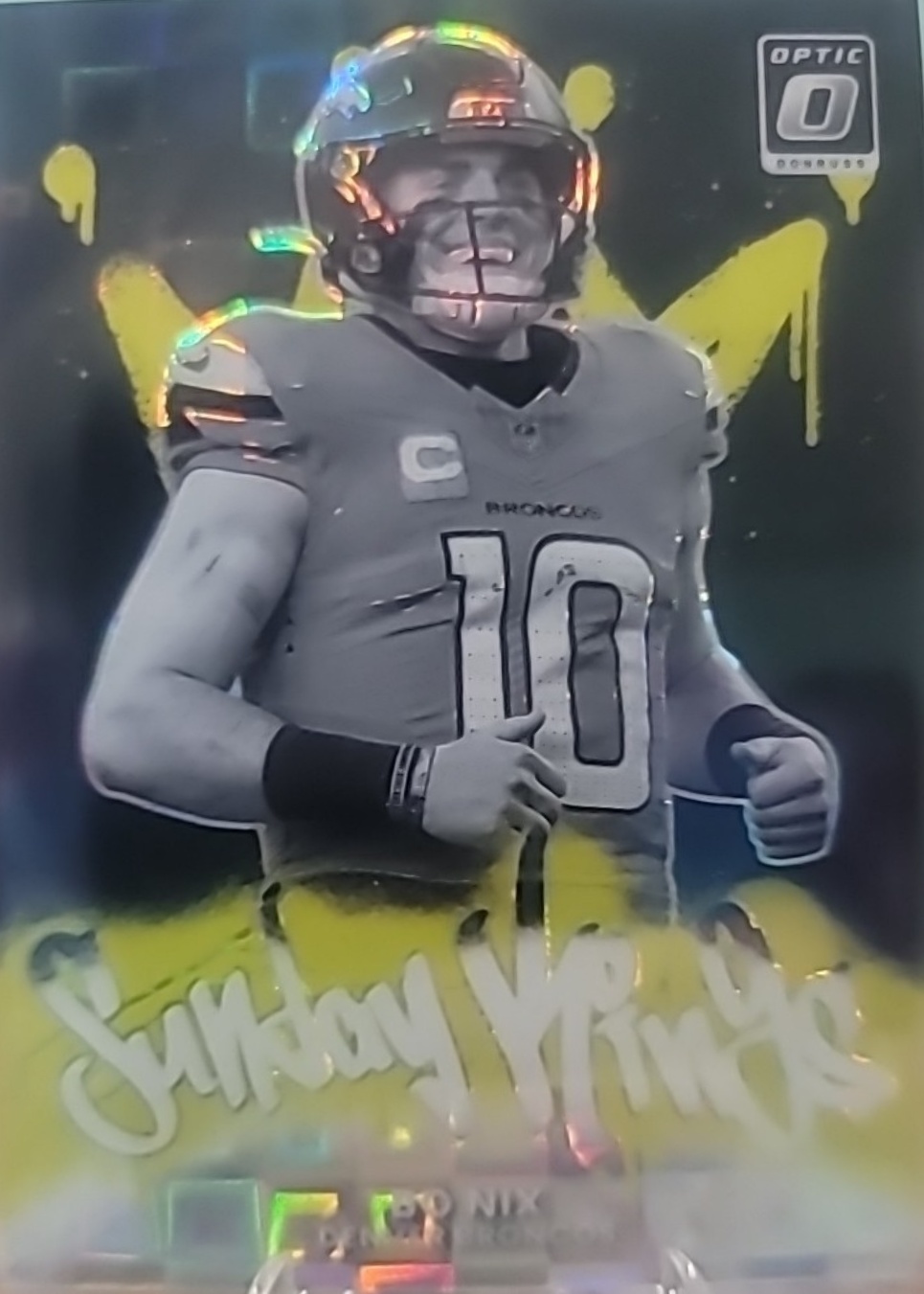 Bo Nix 2025 Optic #20 Sunday Kings - Black Pandora /25 Price Guide