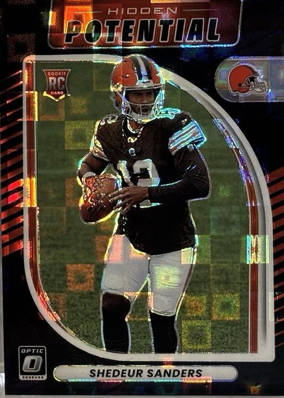 Shedeur Sanders 2025 Optic #20 Hidden Potential - Black Pandora
