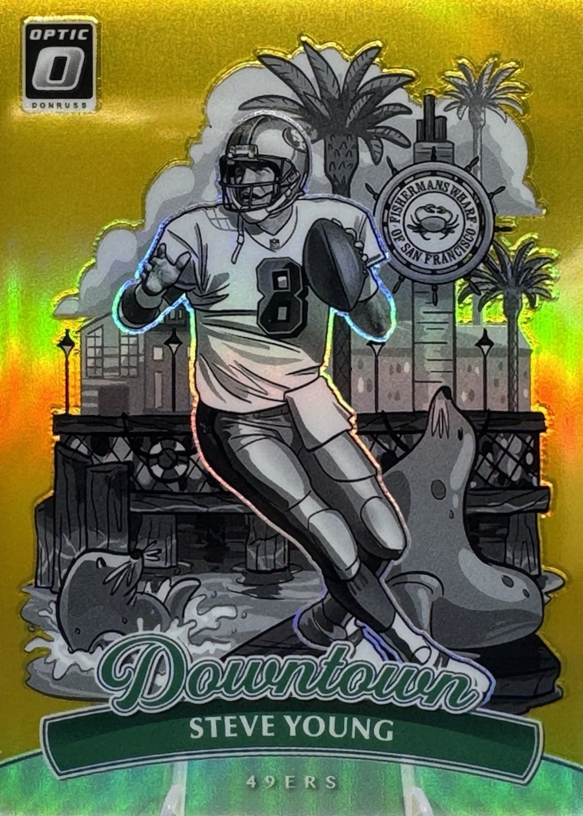 Steve Young 2025 Optic #9 Downtown Legends - Gold /10 Price Guide ...