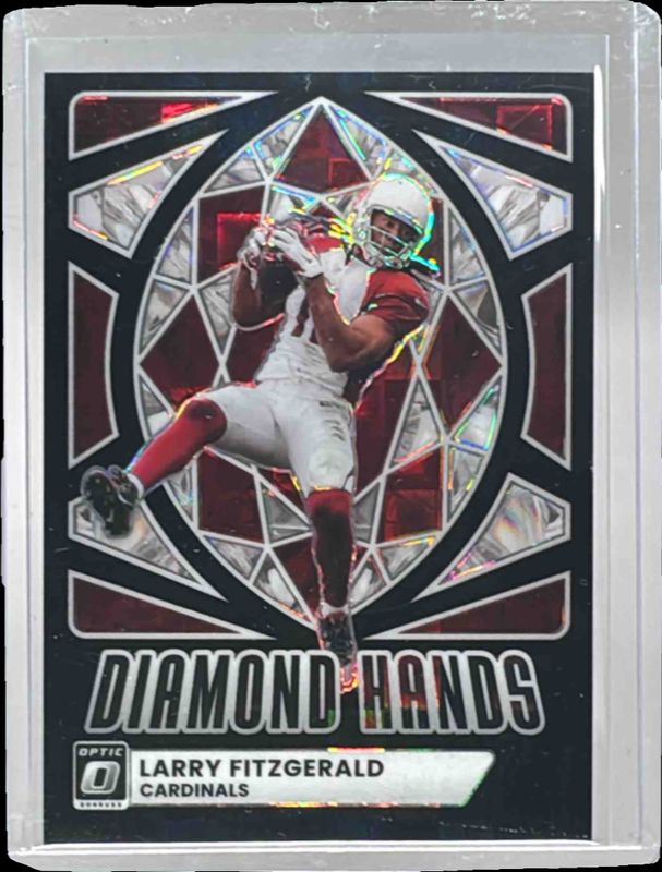 Larry Fitzgerald 2025 Optic #10 Diamond Hands - Black Pandora /149
