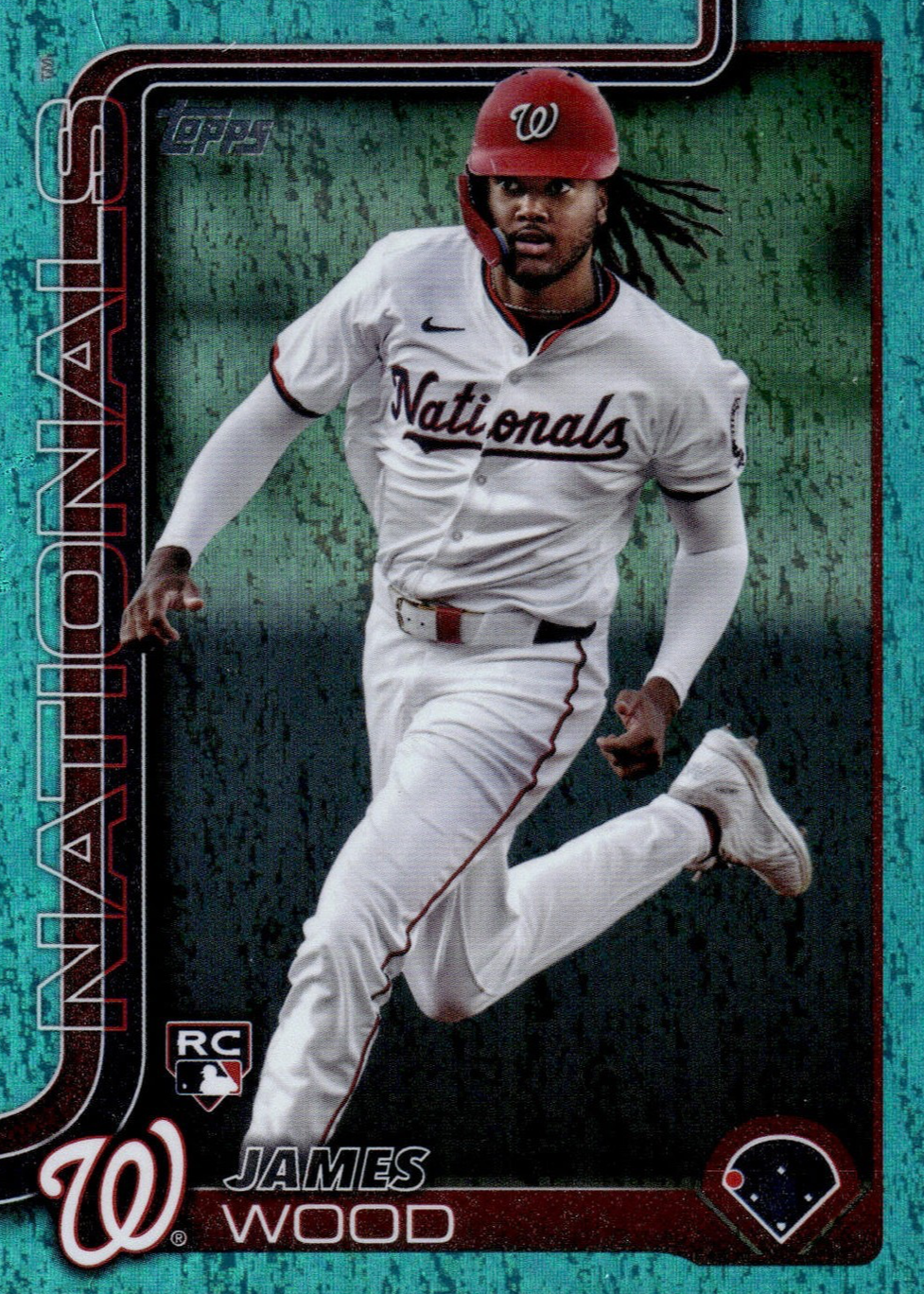 James Wood 2025 Topps #181 Aqua Holo Foil Price Guide - Sports