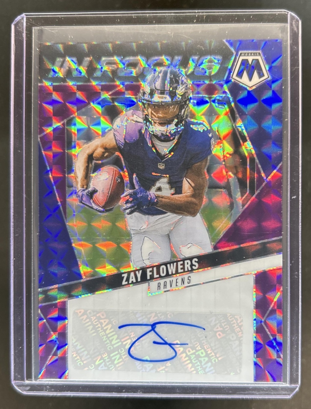 Zay Flowers 2025 Mosaic #IFS-ZFS In Focus Signatures - Purple /49