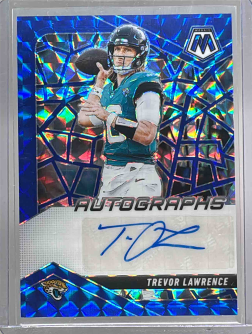 Trevor Lawrence 2025 Mosaic #AMC-TLE Autographs - Blue /99 Price