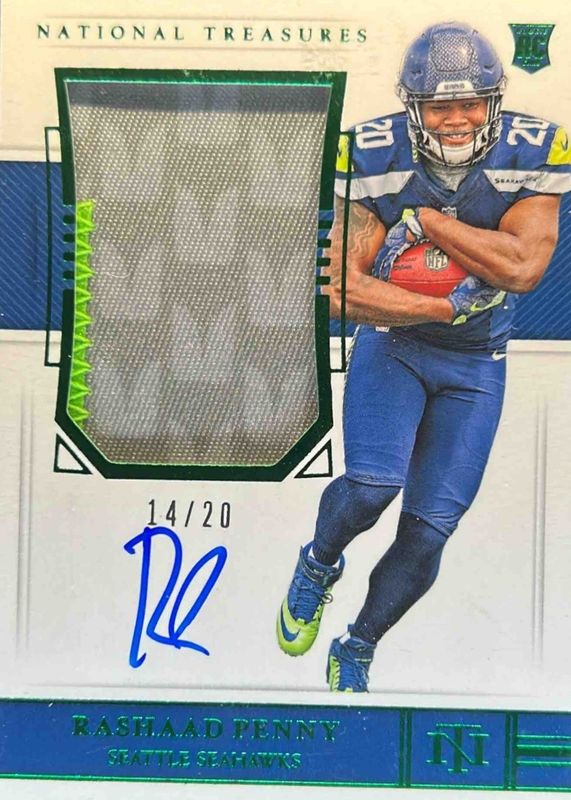 2018 National Treasures #170 Rookie Patch Auto - Green Jersey Number (/20)