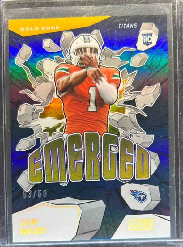 Cam Ward 2025 Score #2 Emerged - Gold Zone /50 Price Guide - Sports ...