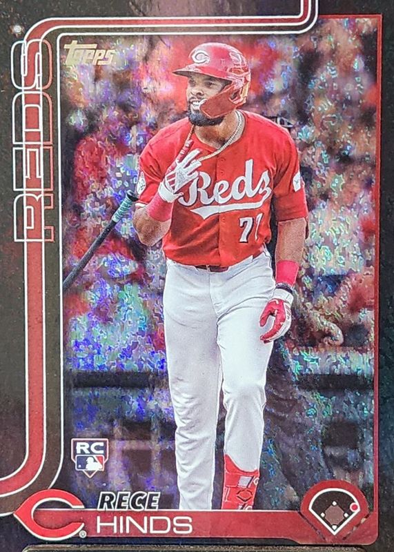 Rece Hinds 2025 Topps #217 Black Holo Foil /10 Rookie RAW