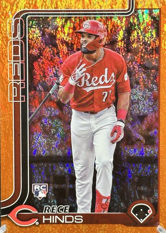 Rece Hinds 2025 Topps #217 Orange Holo Foil /25 Rookie RAW