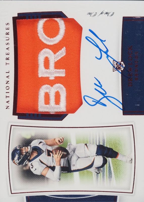 Drew Lock 2019 National Treasures #164 Rookie Patch Auto - Red /1 SGC 10