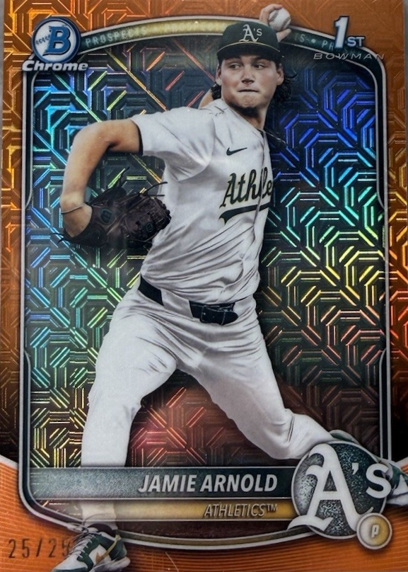 Jamie Arnold 2025 Bowman Draft Mega Box #BDC-30 Chrome - Orange