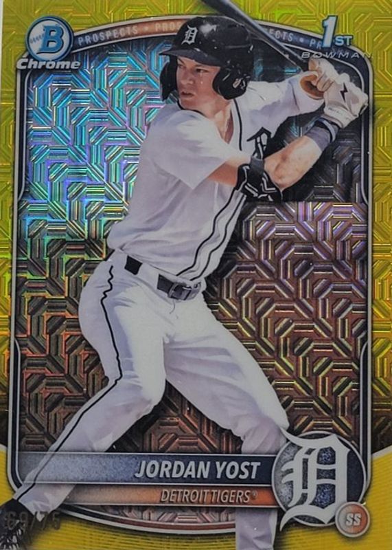 2025 Bowman Draft Mega Box #BDC-162 Chrome - Yellow Mega Refractor /75 (1st)