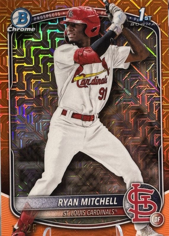 2025 Bowman Draft Mega Box #BDC-77 Chrome - Orange Mega Refractor /25 (1st)