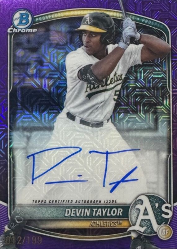 2025 Bowman Draft Mega Box #BMA-DT Prospect Auto - Purple Mega Refractor /199