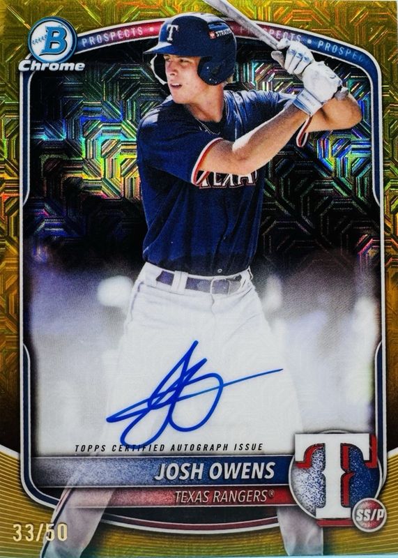 2025 Bowman Draft Mega Box #BMA-JO Prospect Auto - Gold Mega Refractor /50