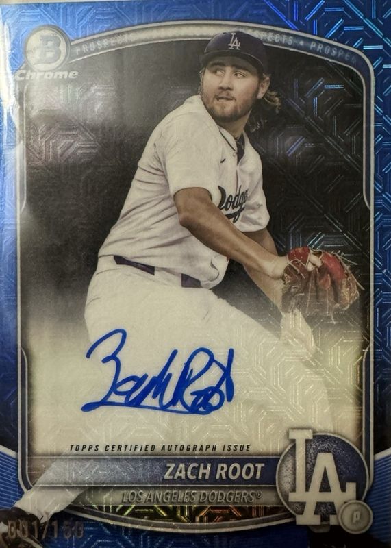 2025 Bowman Draft Mega Box #BMA-ZR Prospect Auto - Blue Mega Refractor /150