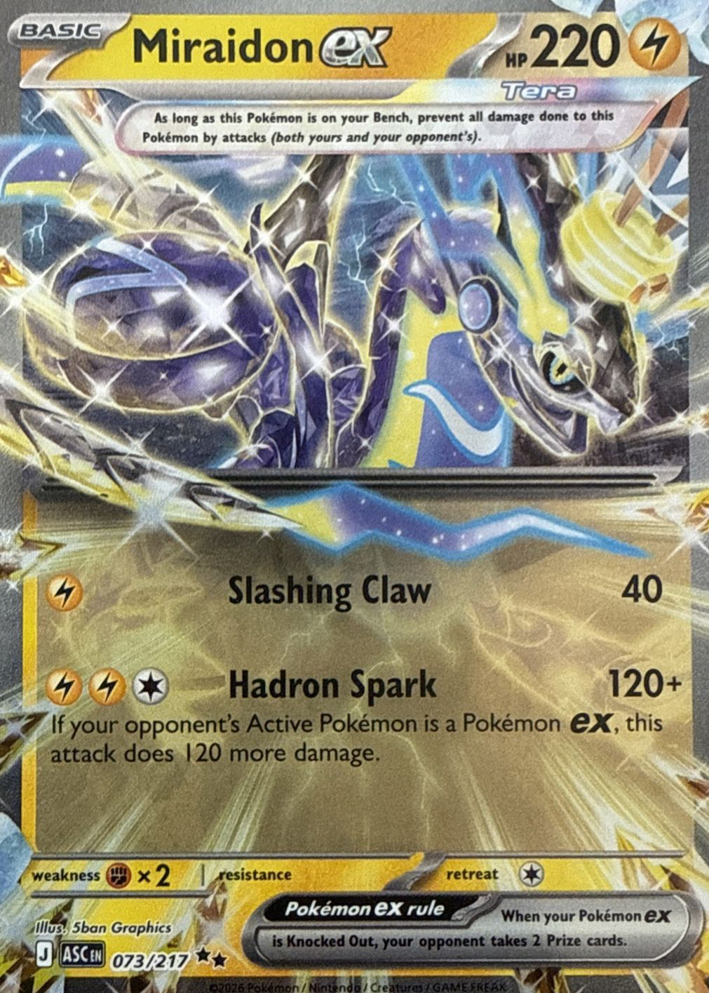 Miraidon ex 2026 Mega Evolution: Ascended Heroes #73/217 Double
