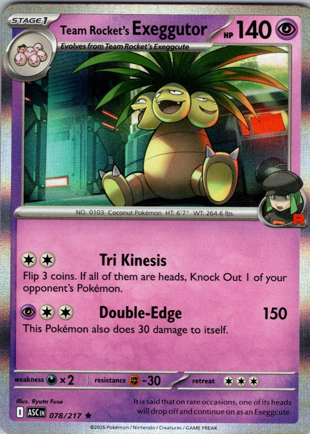 Team Rocket's Exeggutor 2026 Mega Evolution: Ascended Heroes #78/217 ...
