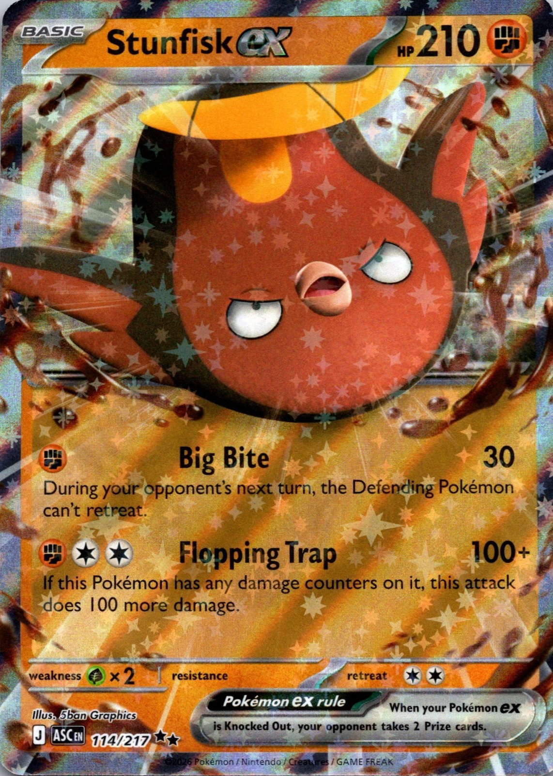 Stunfisk ex 2026 Mega Evolution: Ascended Heroes #114/217 Double Rare Price  Guide - Sports Card Investor