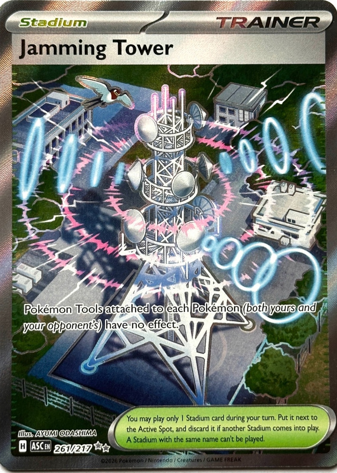 jamming tower pokemon card (sv10 132/098) UR  Kim's TCG Store If another card with the same name is in play Pokemon Card [Jamming Tower 1