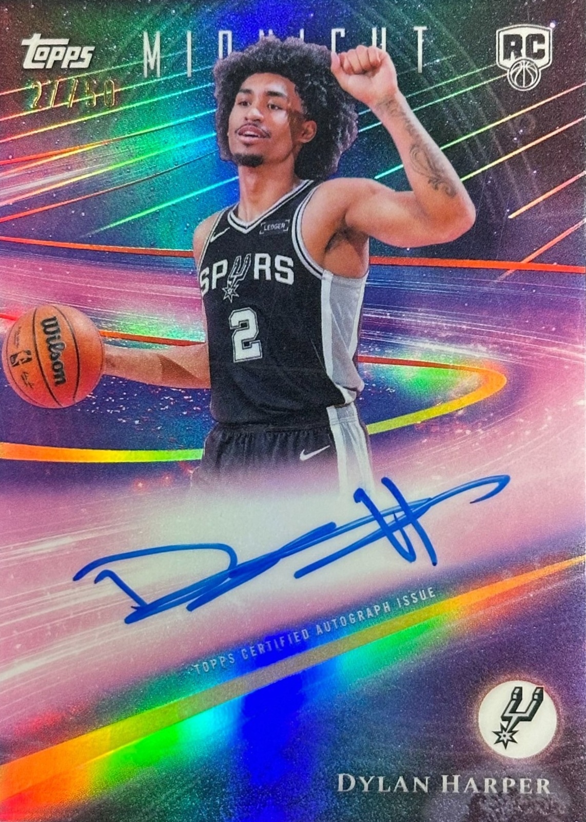 Dylan Harper 2025 Topps Midnight #RHS-DH Rookie Horizon Signatures