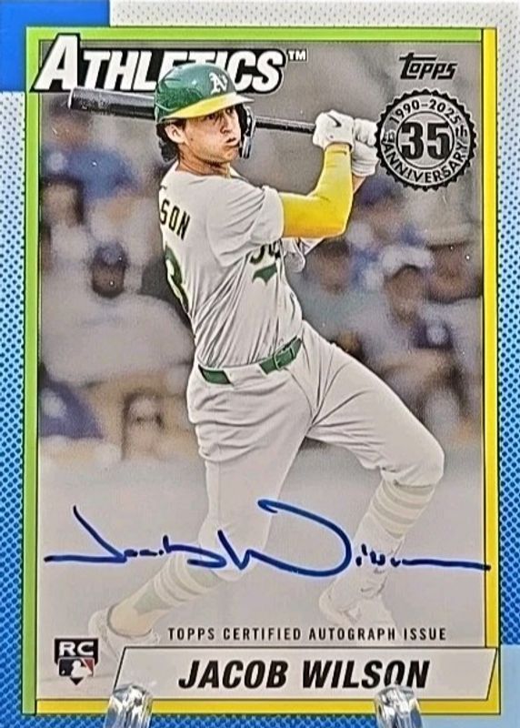Jacob Wilson 2025 Topps #90A-JWI 1990 Topps Baseball Autographs - Platinum /1 Rookie RAW