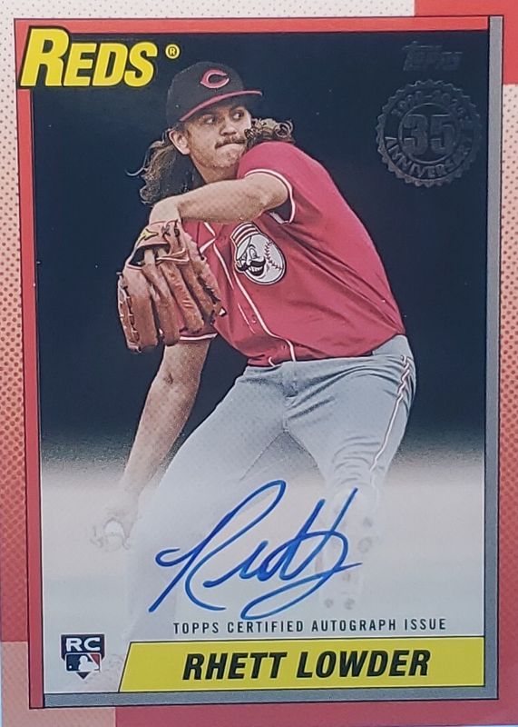 Rhett Lowder 2025 Topps #90A-RL 1990 Topps Baseball Autographs - Black /10 Rookie RAW