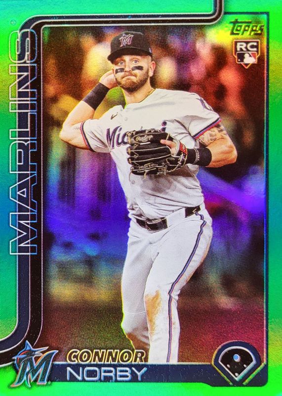Connor Norby 2025 Topps #132 Green Holo Foil /99 Rookie RAW
