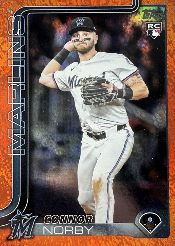 Connor Norby 2025 Topps #132 Orange Holo Foil /25 Rookie RAW