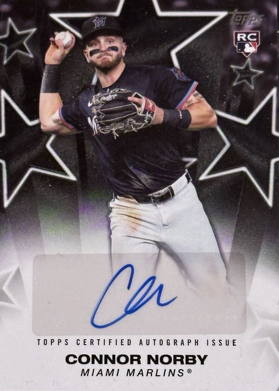 Connor Norby 2025 Topps #BSA-CN Baseball Stars Autographs - Black /10 Rookie RAW