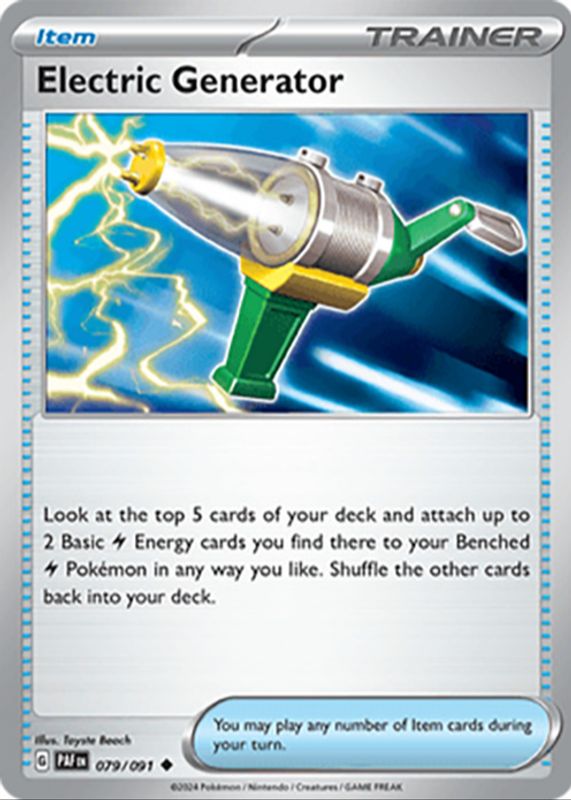 Electric Generator 2024 Scarlet & Violet: Paldean Fates #079/091 Base RAW TCG (LIGHTLY PLAYED)