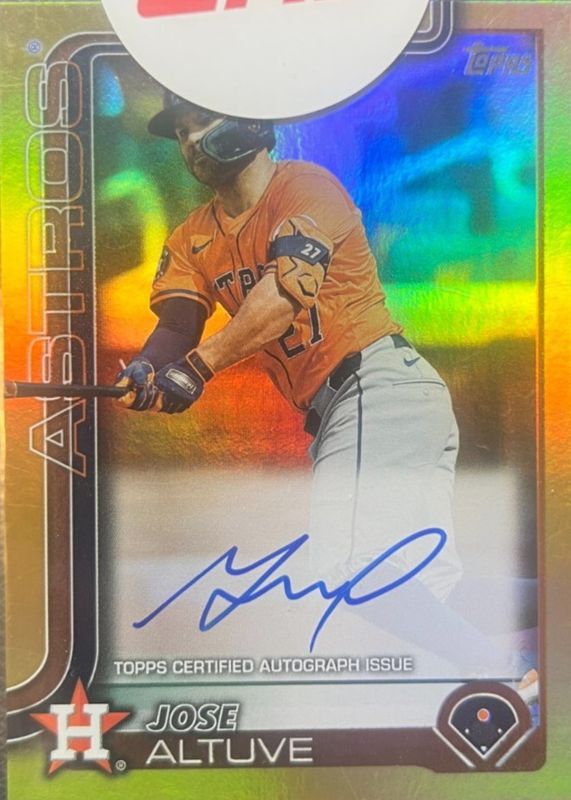 Jose Altuve 2025 Topps #260 Flagship Real One Autographs - Gold 