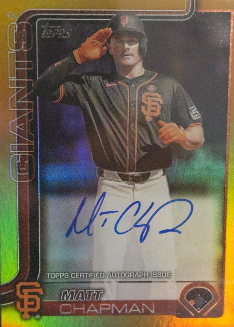 Matt Chapman 2025 Topps #221 Flagship Real One Autographs - Gold