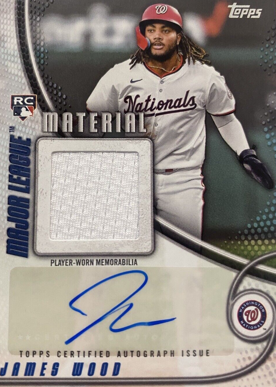 James Wood 2025 Topps #MLMAR-JWO Major League Material Autographs 