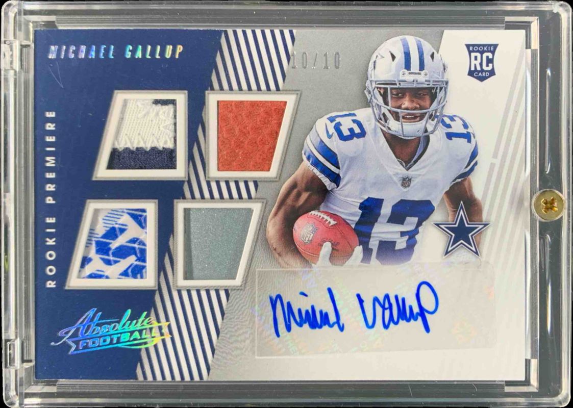 2018 Absolute #174 Rookie Premiere Material Autos Quad Spectrum /10