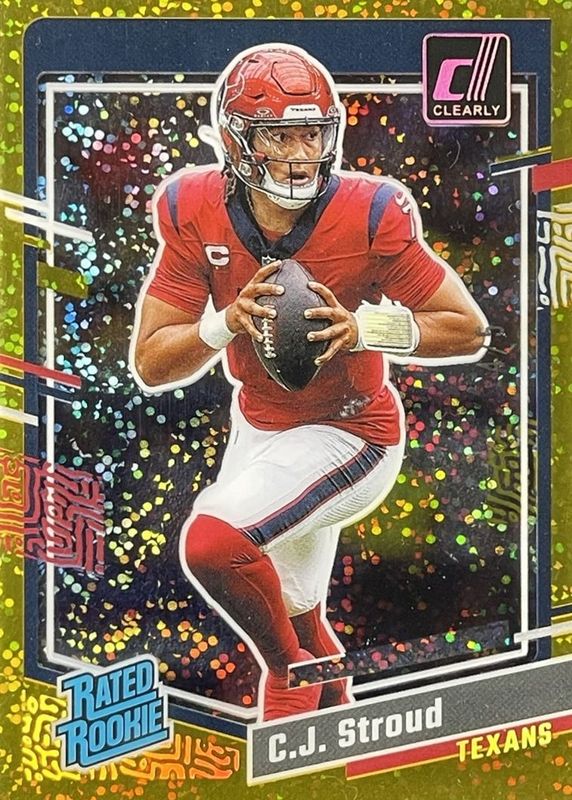 CJ Stroud 2023 Clearly Donruss #93 Holo Gold /5 Rookie RAW