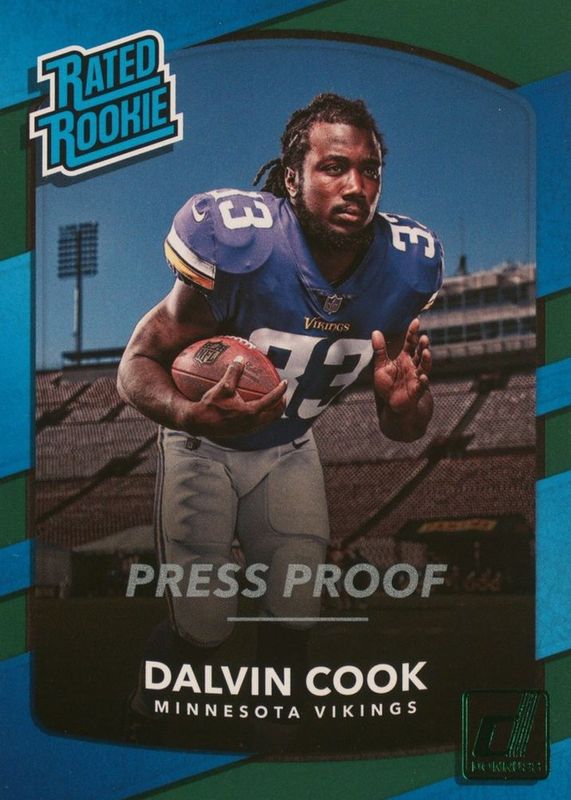 Dalvin Cook 2017 Donruss #343 Press Proof Green Rookie RAW