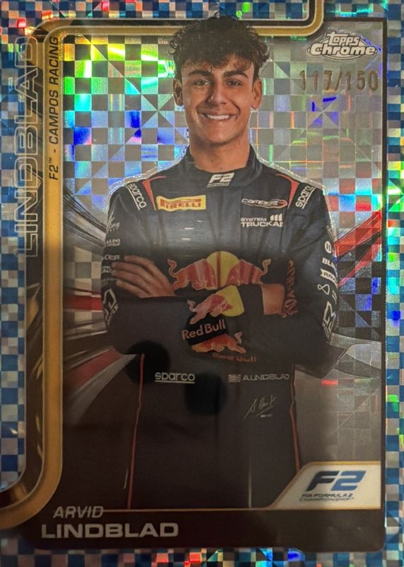 2025 Topps Chrome Formula 1 #23 Blue Checker Flag Refractor /150