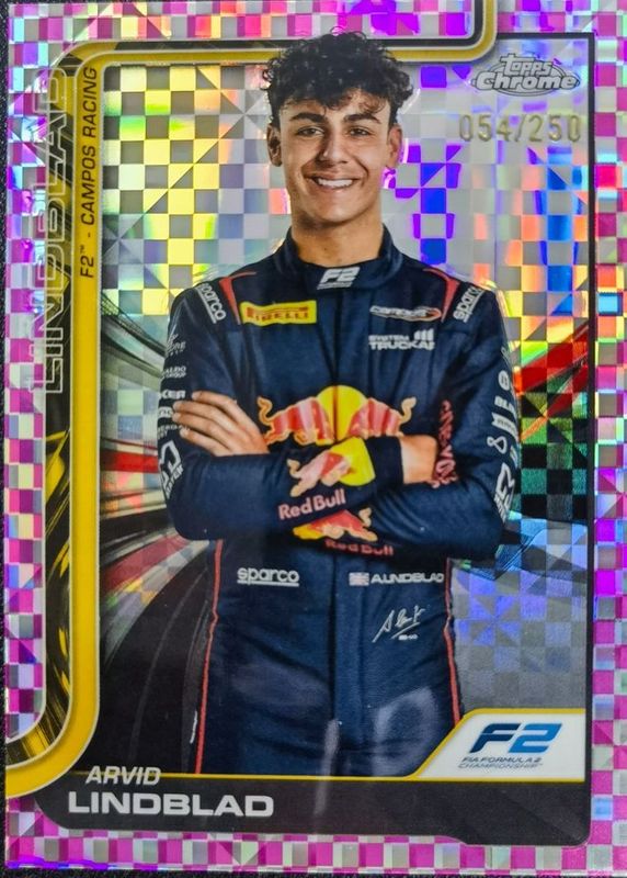 2025 Topps Chrome Formula 1 #23 Pink Checker Flag Refractor /250