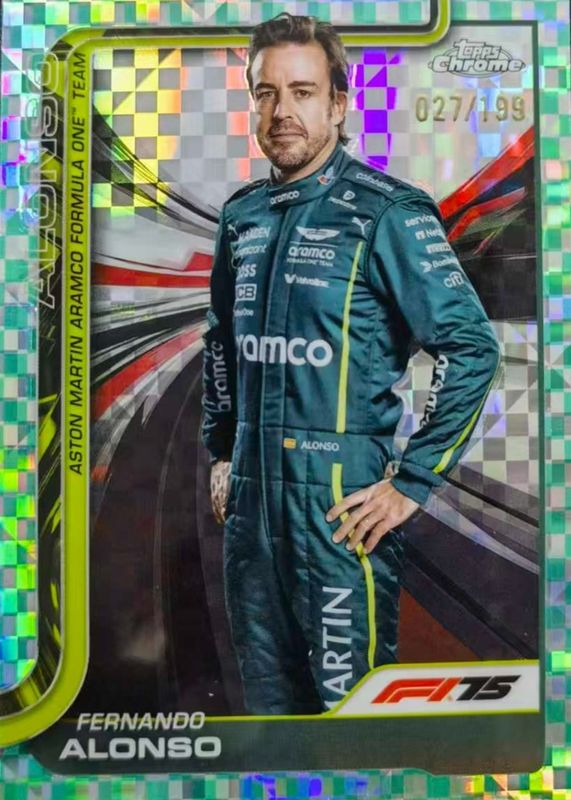 2025 Topps Chrome Formula 1 #9 Aqua Checker Flag Refractor /199