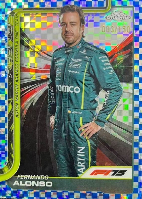 2025 Topps Chrome Formula 1 #9 Blue Checker Flag Refractor /150
