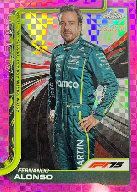 2025 Topps Chrome Formula 1 #9 Pink Checker Flag Refractor /250