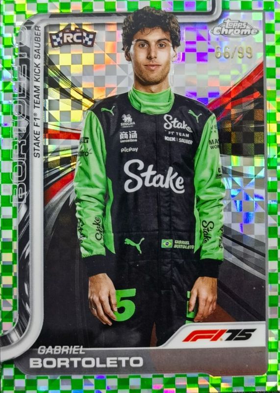 2025 Topps Chrome Formula 1 #20 Green Checker Flag Refractor /99