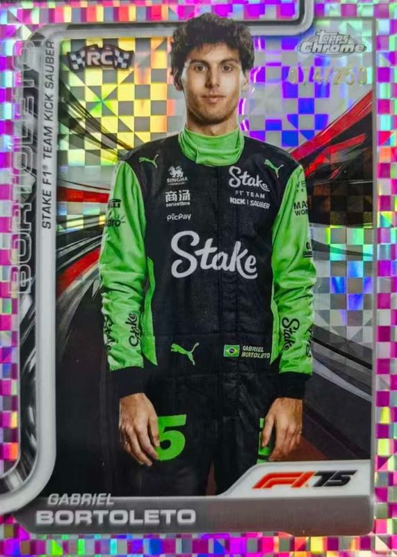 2025 Topps Chrome Formula 1 #20 Pink Checker Flag Refractor /250