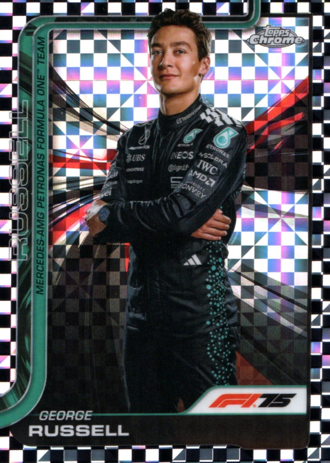 ⭐︎RUSSELUNO⭐︎ ラッセルノ Vネック ベスト CHANCE No7 George Russell 2025 Topps Chrome Formula 1 #7 Checker Flag