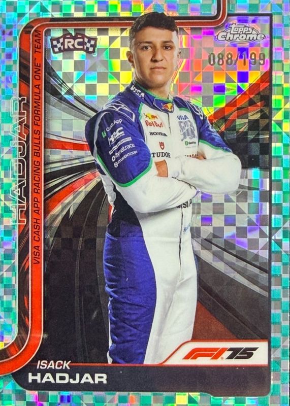 2025 Topps Chrome Formula 1 #12 Aqua Checker Flag Refractor /199