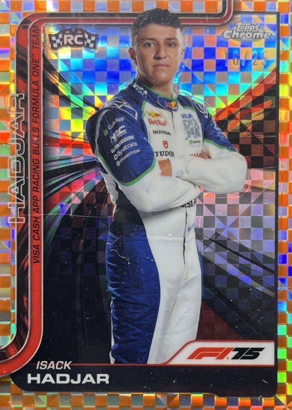 2025 Topps Chrome Formula 1 #12 Orange Checker Flag Refractor /25