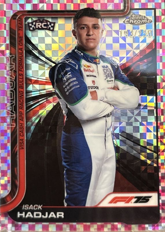 2025 Topps Chrome Formula 1 #12 Pink Checker Flag Refractor /250